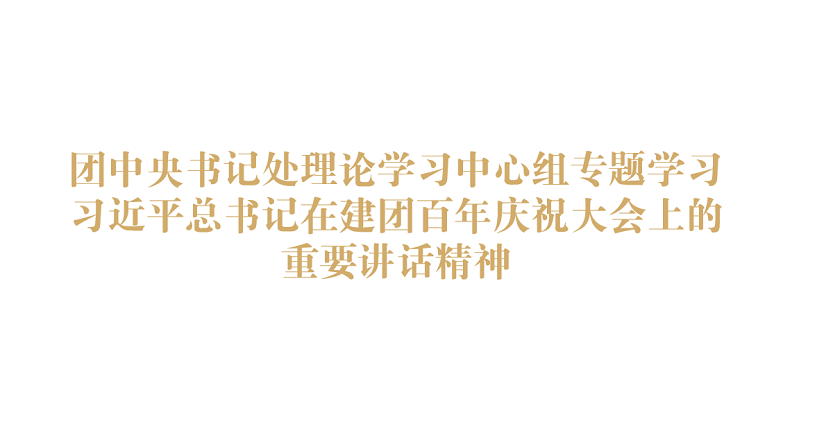 团中央书记处理论学习中心组专题学习习近平总书记在建团百年庆祝大会上的重要讲话精神